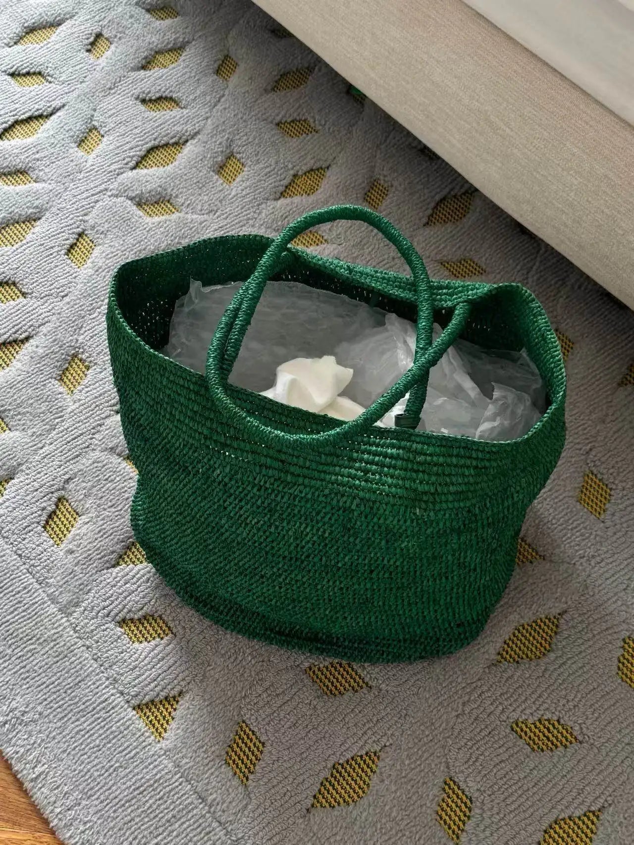 SOERA Sophia Handwoven Rattan Tote - Bag - SOERA-873987-GRE-OS-96131 Green