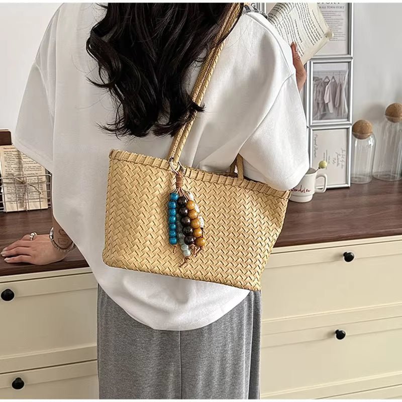 SOERA Sophie Straw Woven Tote Bag - Bag -  Yellow