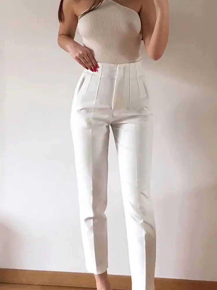 SOERA Maricar High Waist Pencil Pants - Bottoms -  White XS