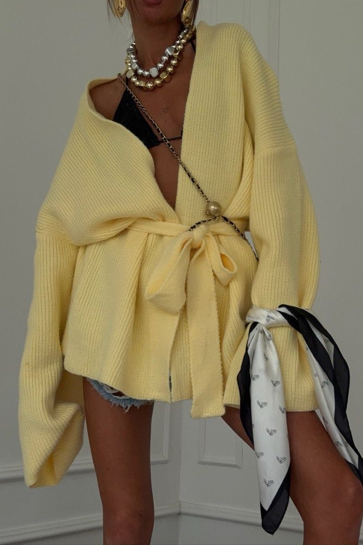 SOERA Bianca Belted Midi Cardigan - Cardigan -  Yellow S
