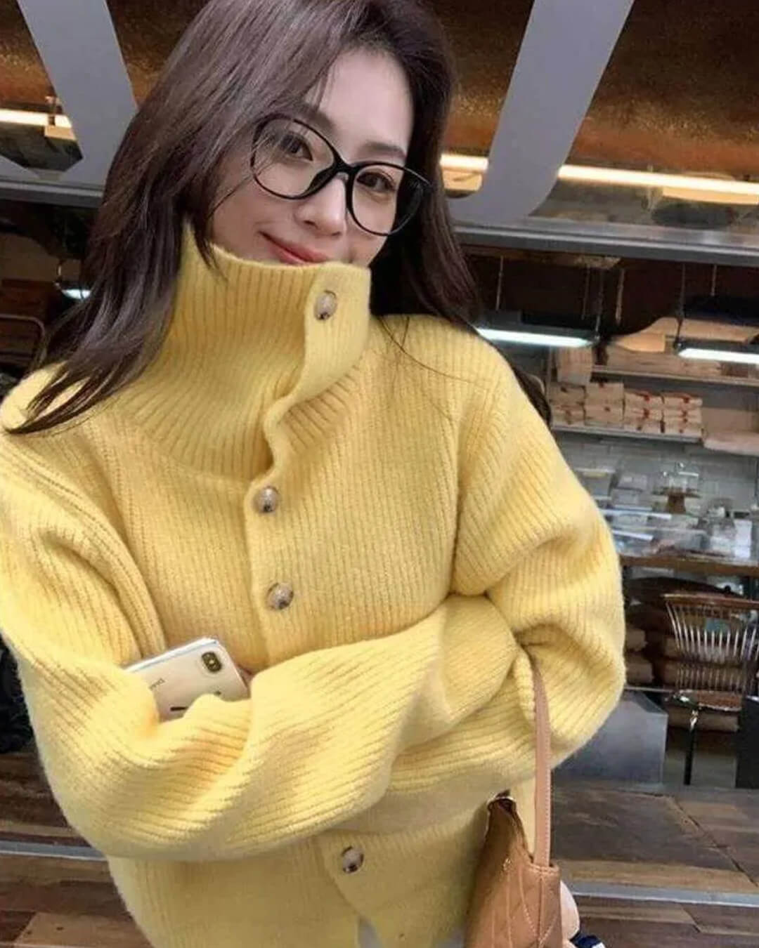 SOERA Nicola Oversized Knit Cardigan - Cardigan - SOERA-382851-GIN-M-49507 Ginger Yellow M