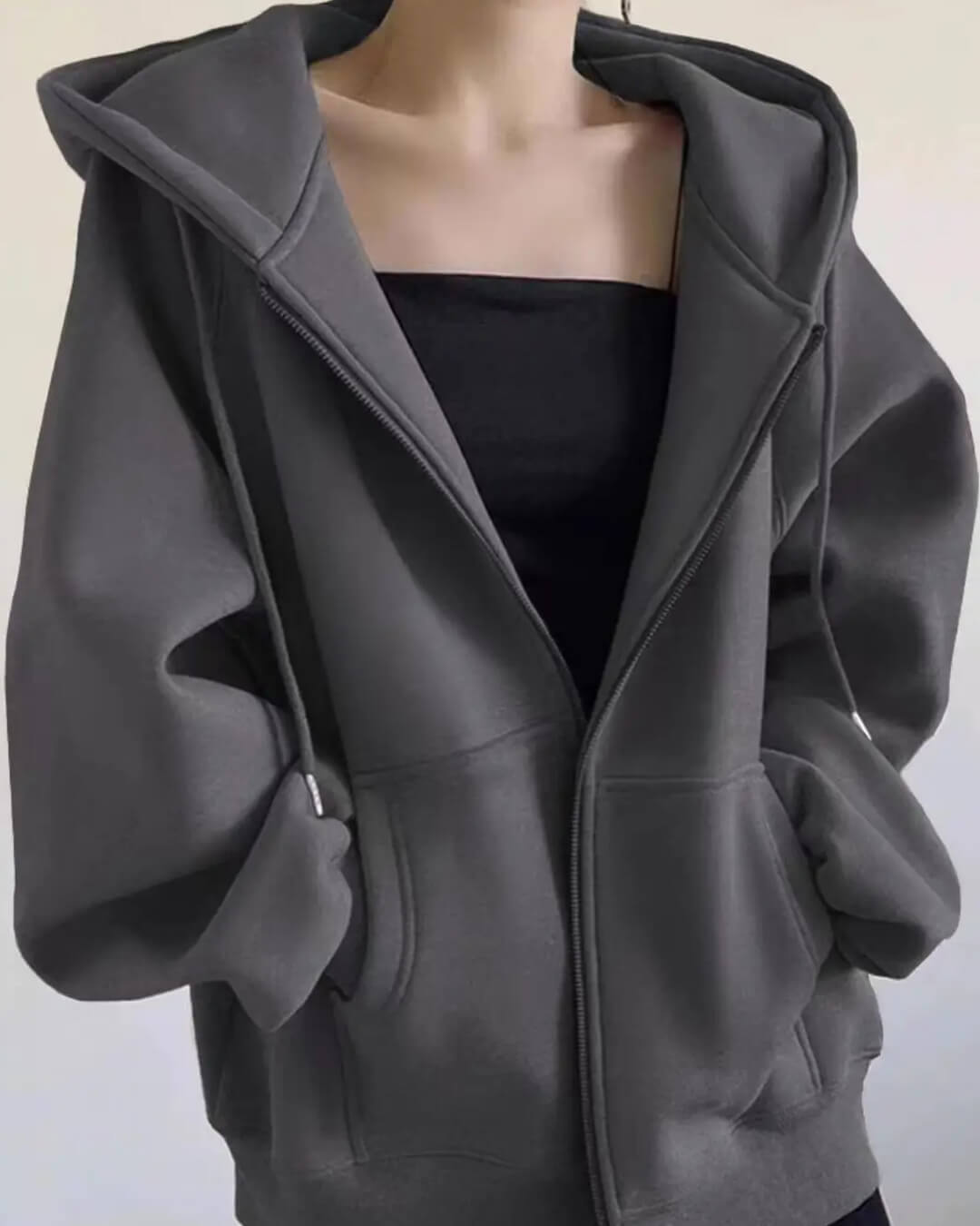 SOERA Eveline Zip - Up Hoodie - Cardigans - 3256807786338972-;Cj1765388021442656458 Dark Grey XS