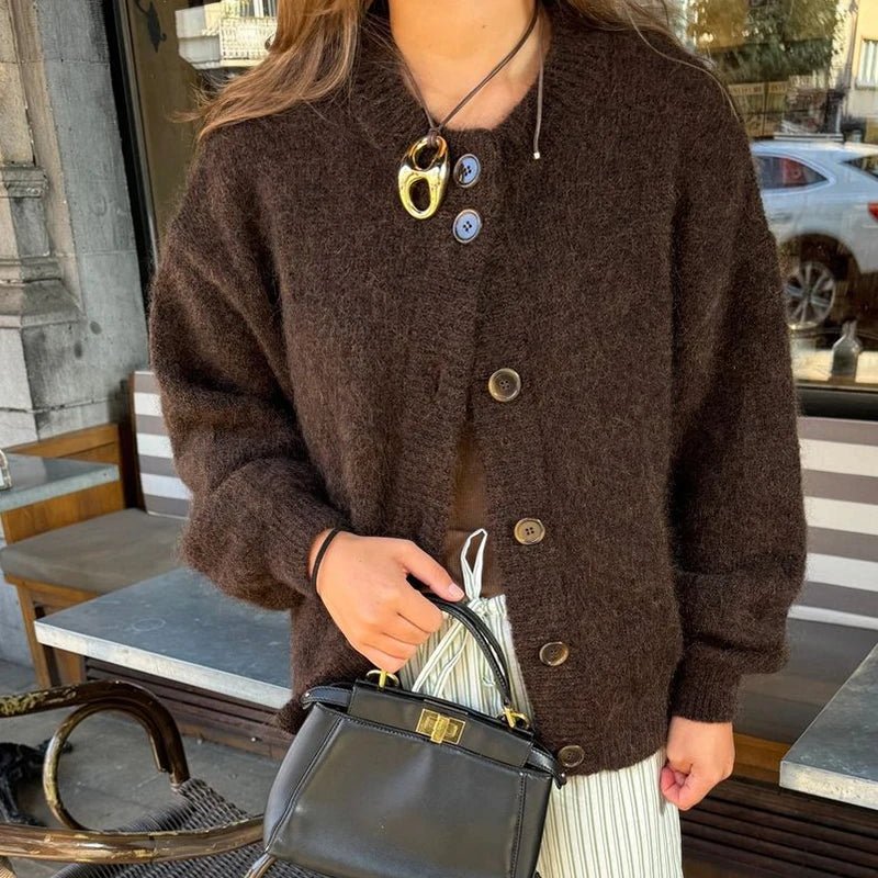 SOERA Lucy Knit Cardigan - Cardigans - 3256809337279348-;do1764003583419179867 Brown S