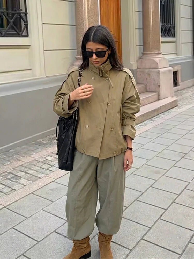 SOERA Linda Utility Cropped Trench Coat - Coat - SOERA-438147-BRO-S-16803 Brown S