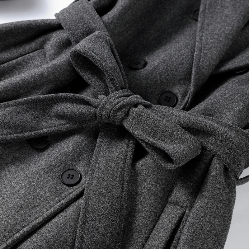SOERA Alicia Gray Belted Long Coat - Coats & Jackets - 3256809626587176-;Jl1763023160799296914 Dark Gray S