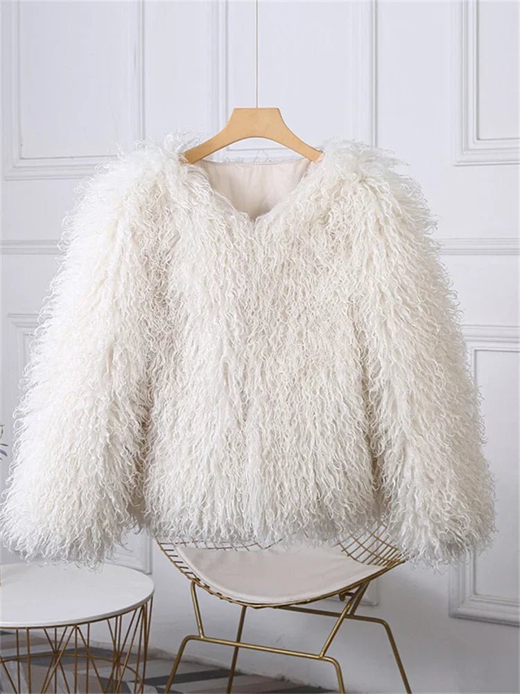 SOERA Elsie Fluffy Cropped Faux Fur Coat - Coats & Jackets - 3256808143910110-;Te1764703454481405840 Beige M