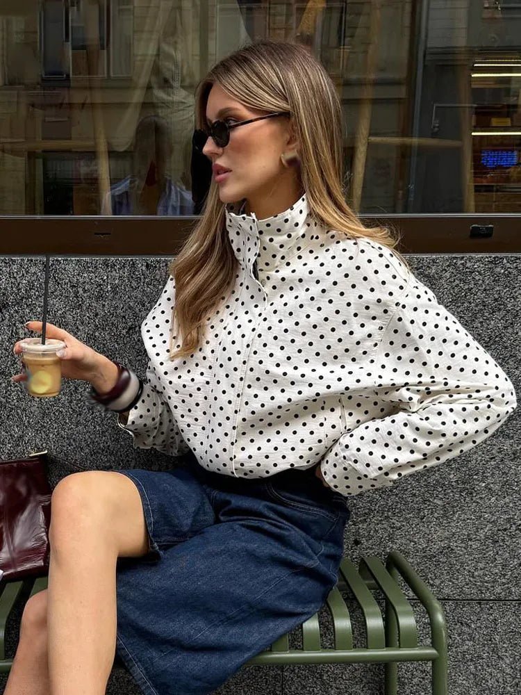 SOERA Hermine Polka Dot Jacket - Coats & Jackets - 1005009613676654-;FE1773321573205098908 Brown XS