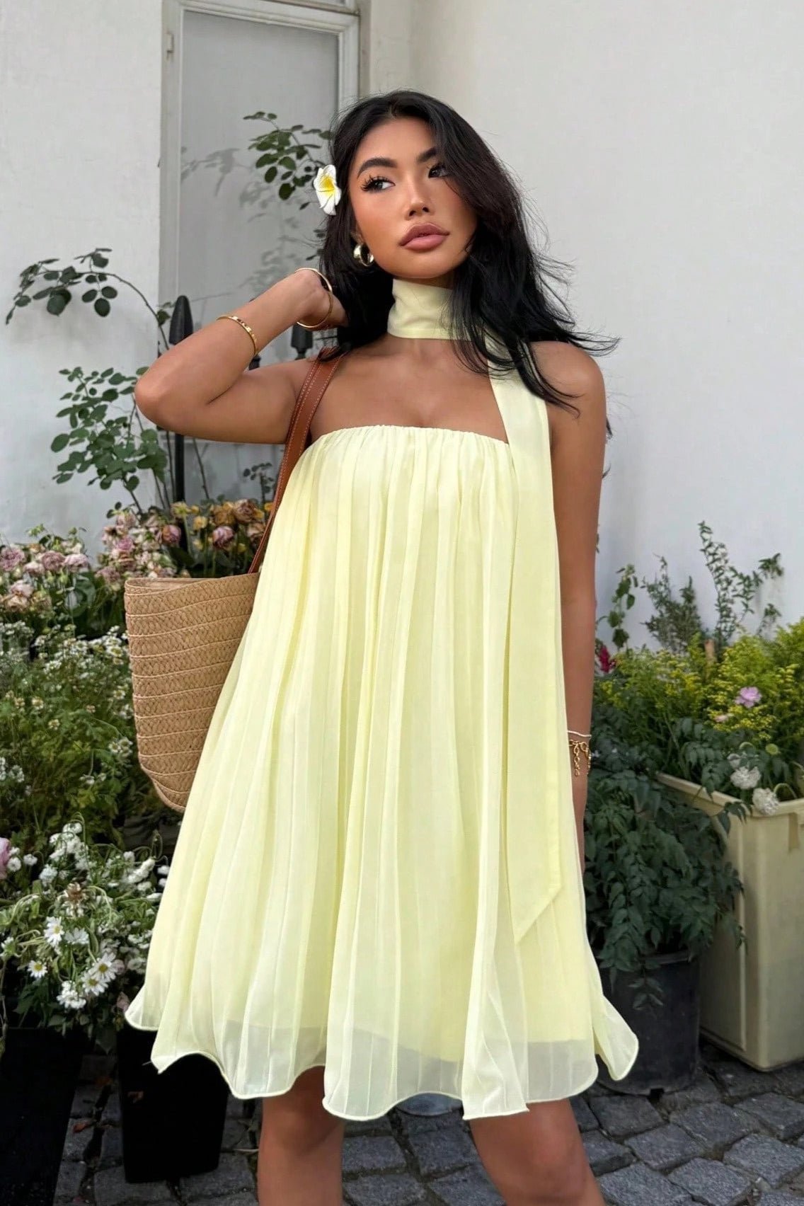 SOERA Aliya Ruched Bandeau Mini Dress - Dress - SOERA-465347-YEL-M-18531 Yellow M