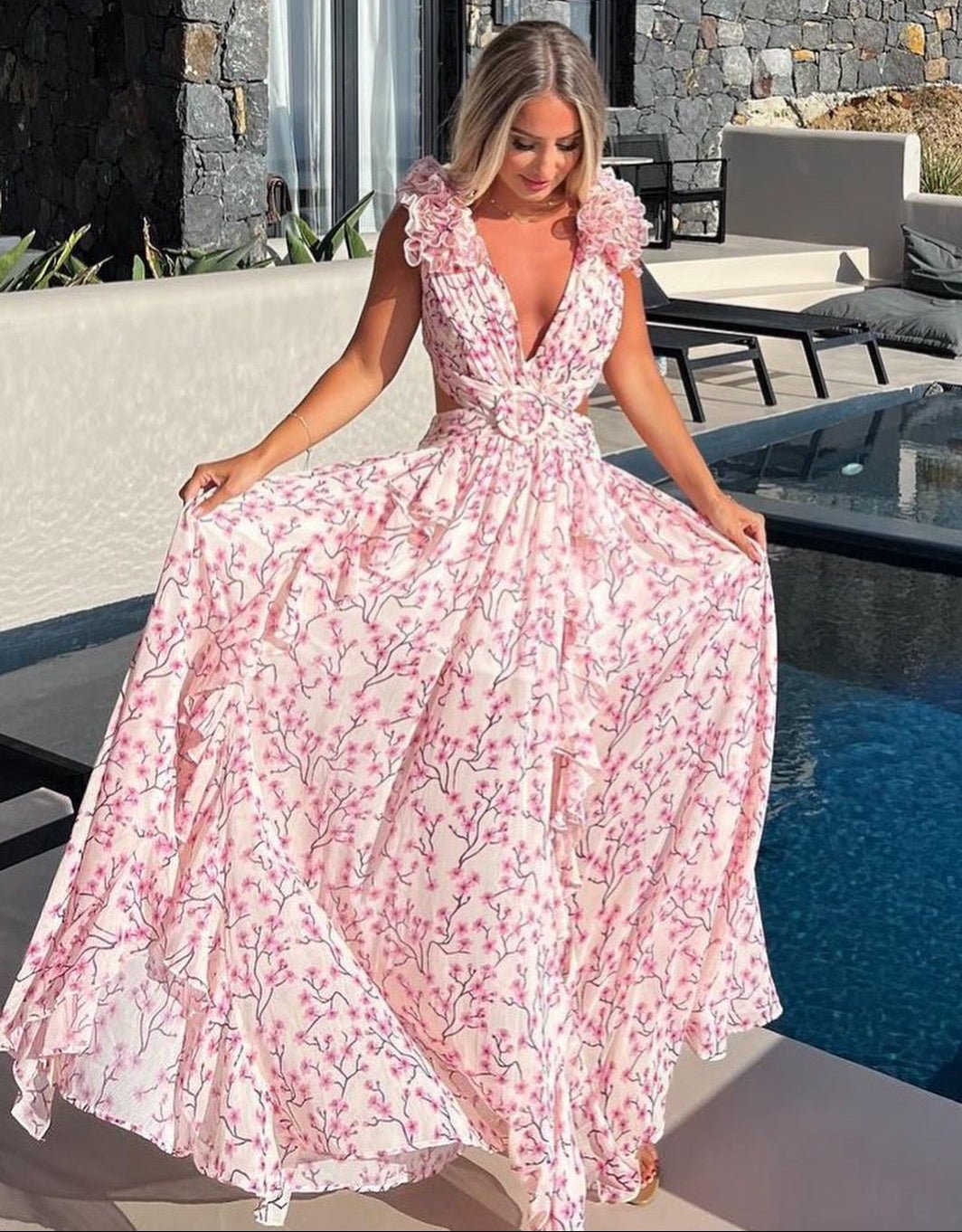 SOERA Beatrice Chic Summer Elegance Maxi Dress - Dress -  Pink S