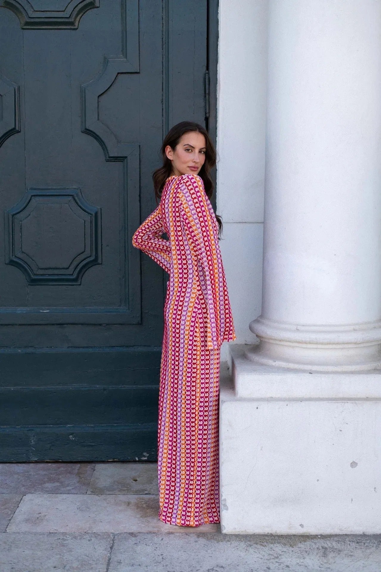 SOERA Beatrice Crochet Stripe Maxi Dress - Dress - SOERA-367811-S-LOTUS-21955 Pink S