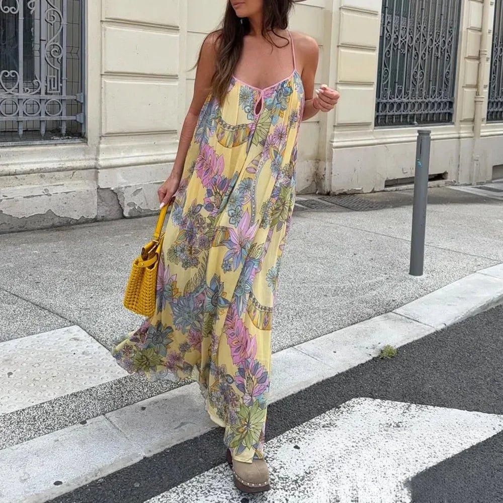 SOERA Bianca Floral Chiffon Cami Dress - Dress -  Yellow S