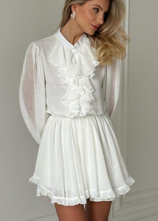SOERA Brigitte Ruffled Mini Dress - Dress -  White S