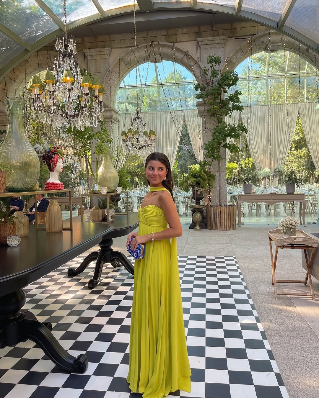 SOERA Diana Halter Ruched Maxi Dress with Scarf - Dress - SOERA-795907-LIM-S-10435 Lime Yellow S