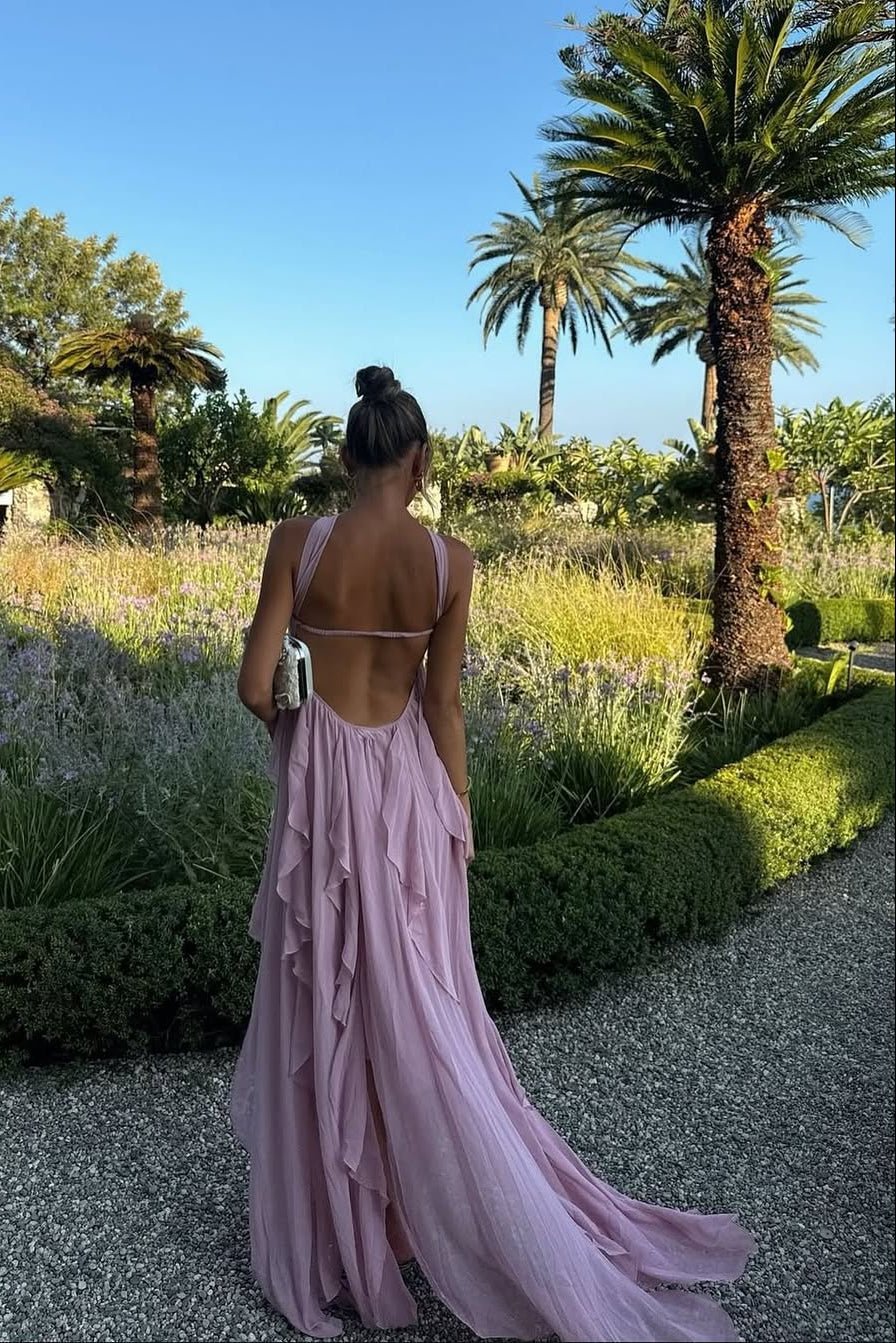 SOERA Harper Strapless Ruffled Maxi Dress - Dress - SOERA-008579-PIN-S-40003 Pink S