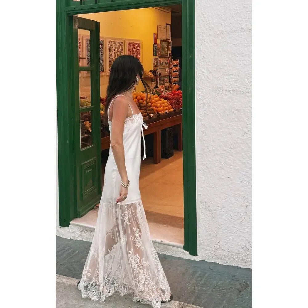 SOERA Margot Satin Lace-Trim Maxi Dress - Dress - SOERA-688451-DEF-OS-84420 White S