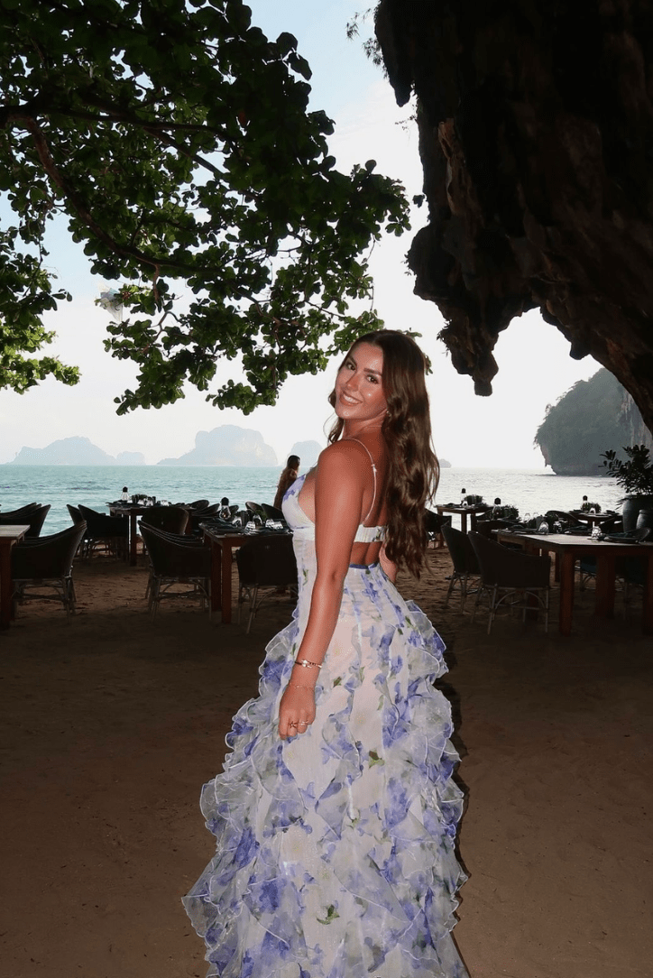 SOERA Shirley Floral Ruffle Maxi Dress - Dress - SOERA-613187-BLU-M-03555 Blue M
