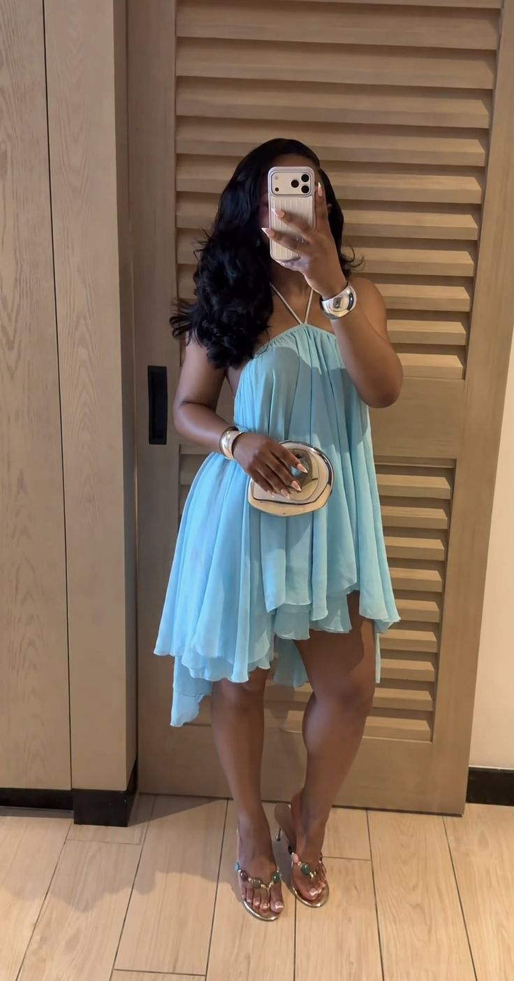 SOERA Sienna Backless Halter Mini Dress - Dress - SOERA-012227-DEF-OS-86248 Blue S