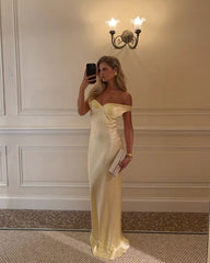 Alice Off-Shoulder Satin Maxi Dress