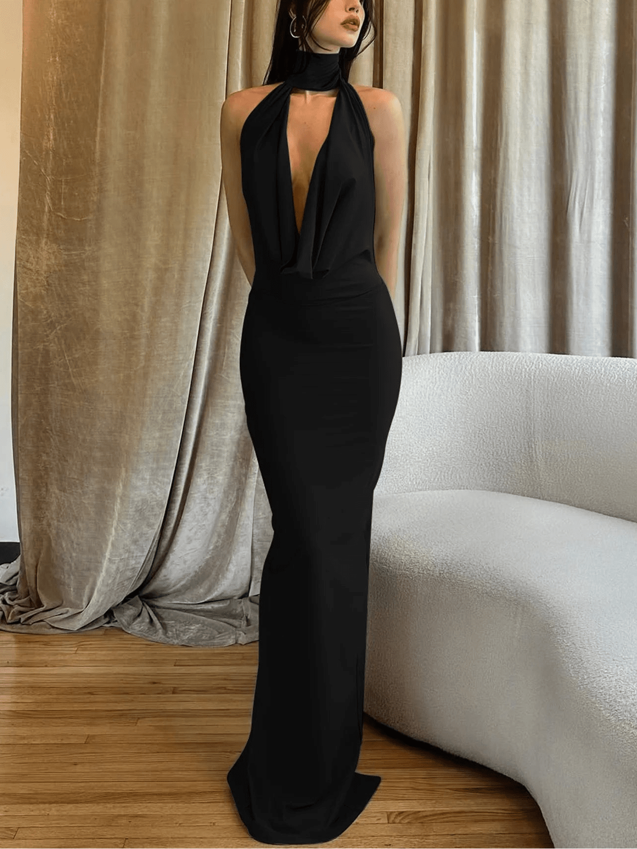 SOERA Bianca Sleeveless Backless Slit Maxi Dress - Dresses -  Brown XS