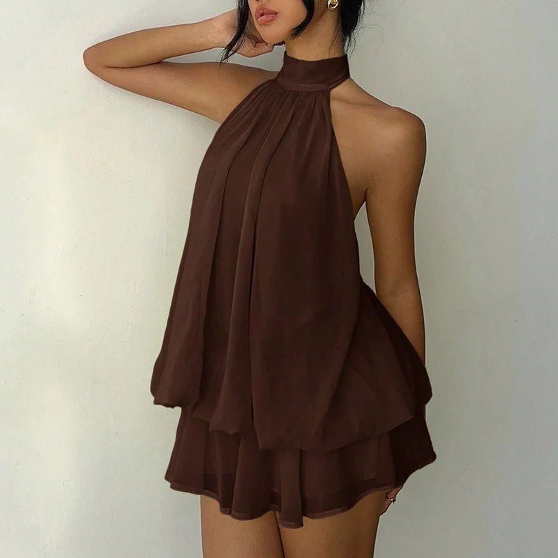 SOERA Eden Halter Backless Mini Dress - Dresses -  White S