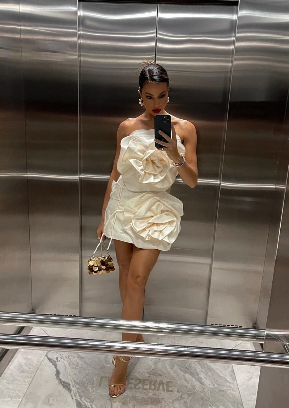 SOERA Feliz Strapless 3D Floral Mini Dress - Dresses -  White S