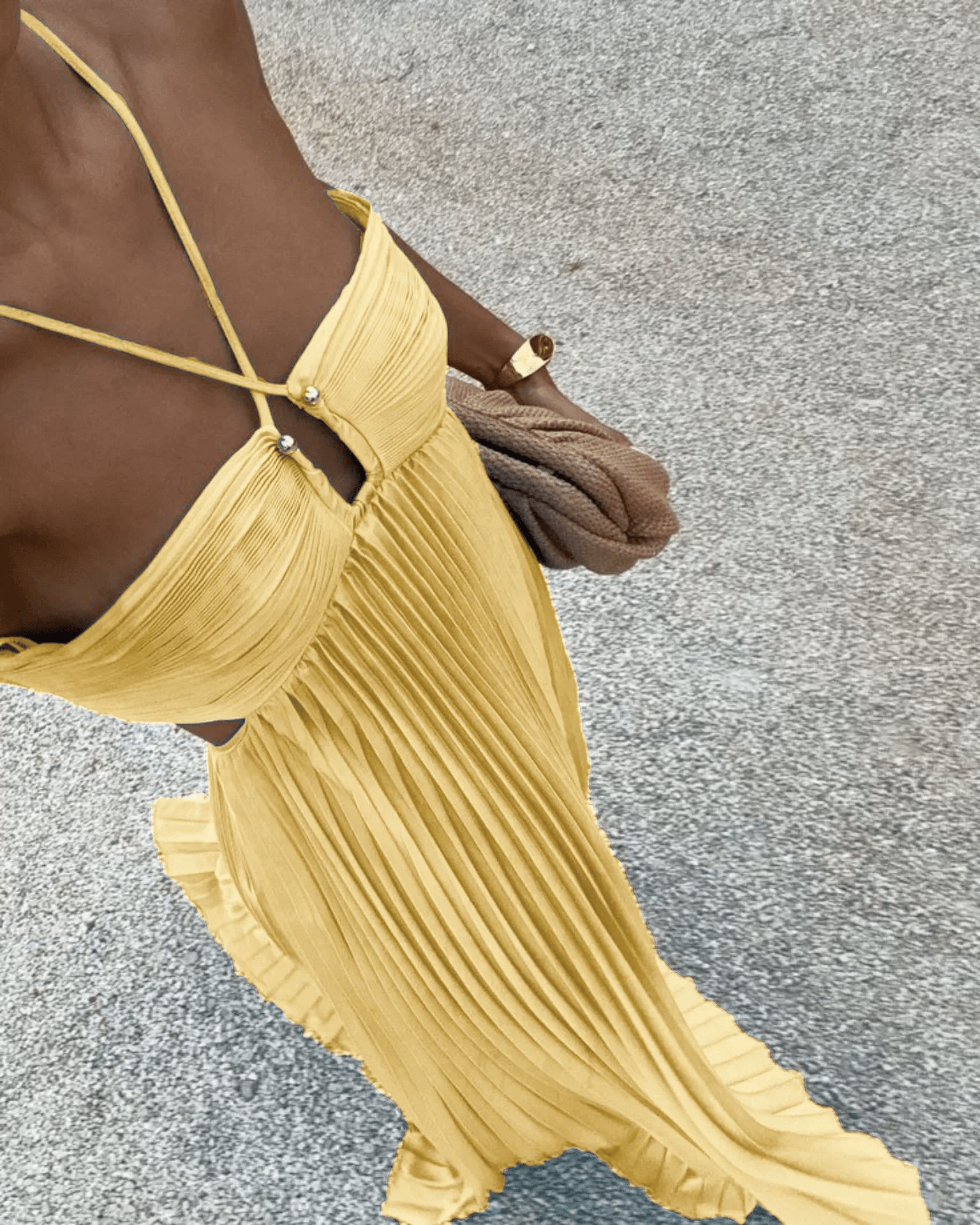 SOERA Lindsay Cutout Pleated Maxi Dress - Dresses - pI1776061224043491013 Yellow S