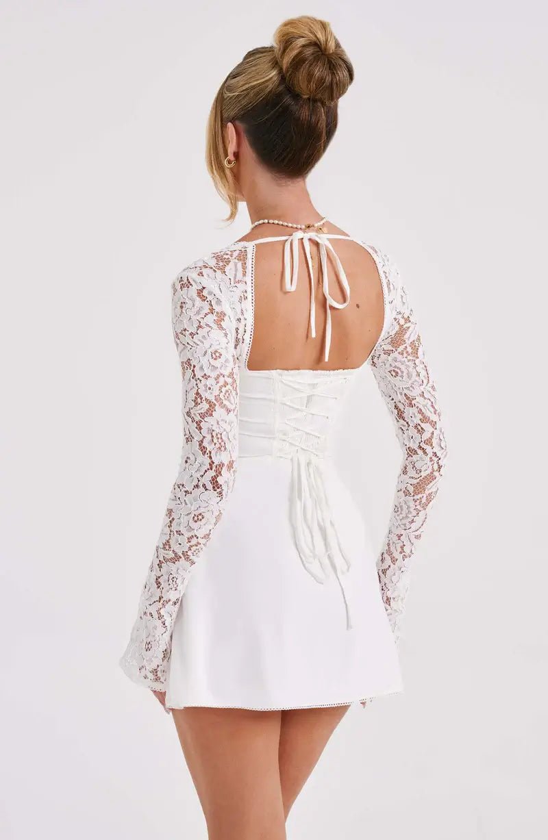 SOERA Louise mini dress with lace details - Dresses - DWOD4-HT169003 white M