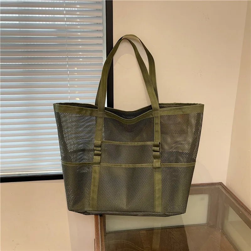 SOERA Beatrice Large Capacity Canvas Beach Tote - Handbags -  Armygreen