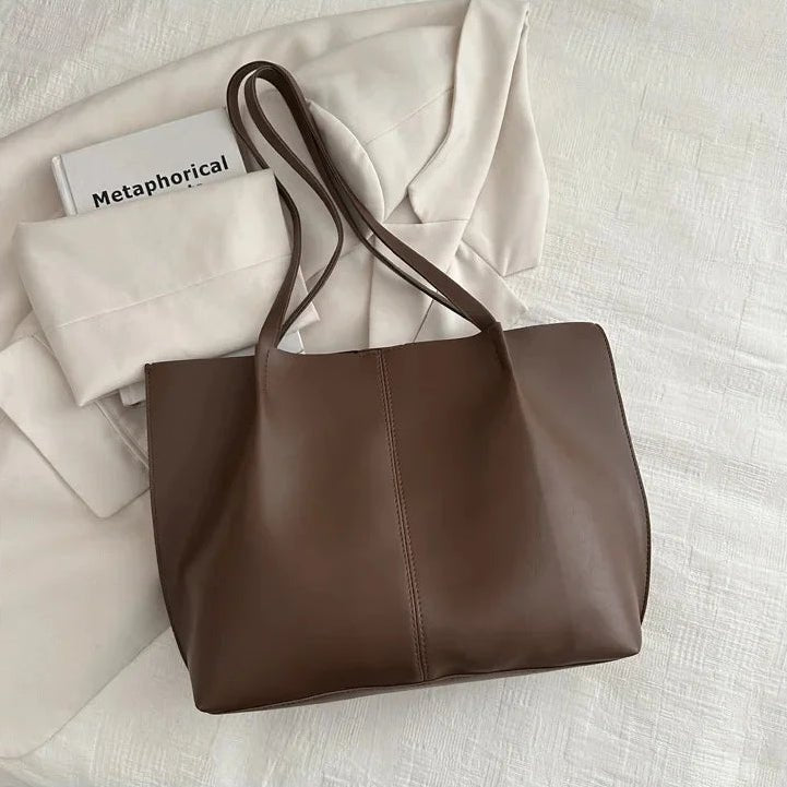 SOERA Calista Faux Leather Tote Bag - Handbags - 1005010041737341-;IB1764877298441951834 Black