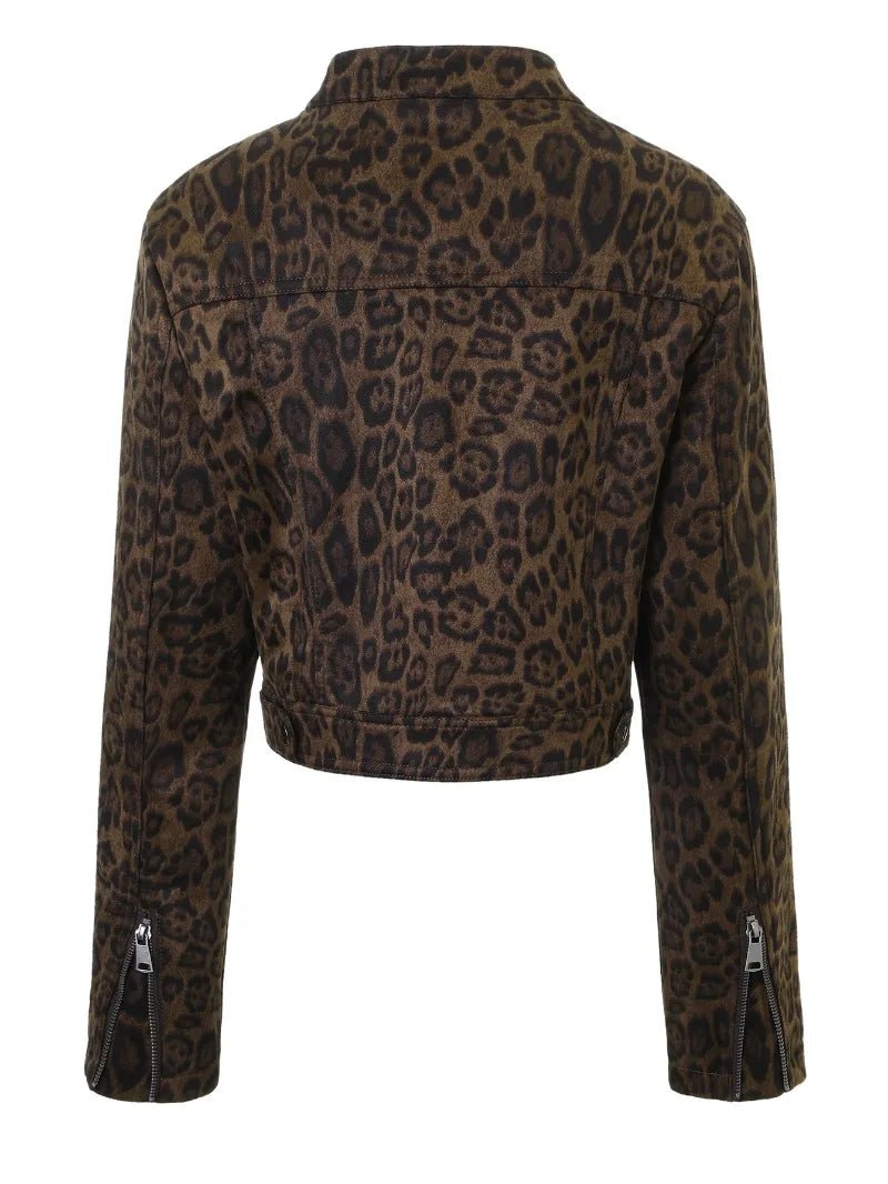 SOERA Coral Leopard Print Cropped Jacket - Jacket - SOERA-489795-DEF-OS-90531 XS