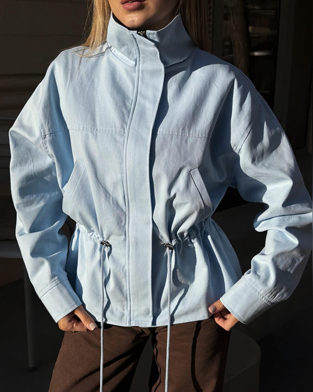 SOERA Esther Stand Collar Jacket - Jacket - SOERA-381763-BLU-L-23683 Blue L