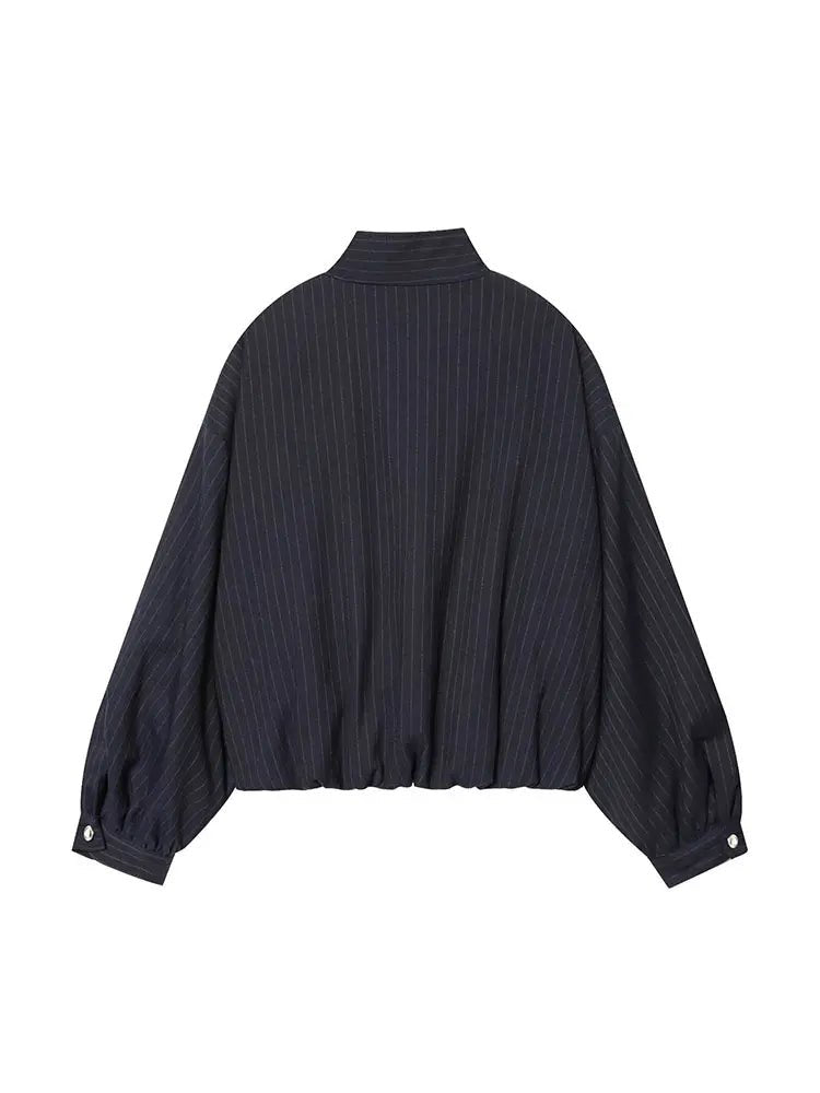 SOERA Saskia Striped Stand Collar Jacket - Jacket -  Blue XS