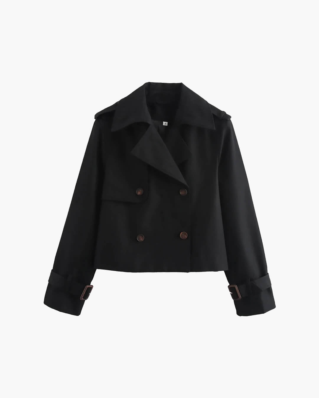 SOERA Bellatrix Cropped Trench Coat - Jackets - 1005008092972146-;YH1773321573714564903 Black L