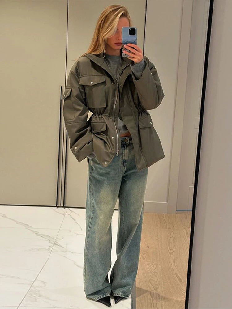 SOERA Cressida Elastic Waist Utility Jacket - Jackets - 1005010351660151-;ri1773374039153635752 Army Green S