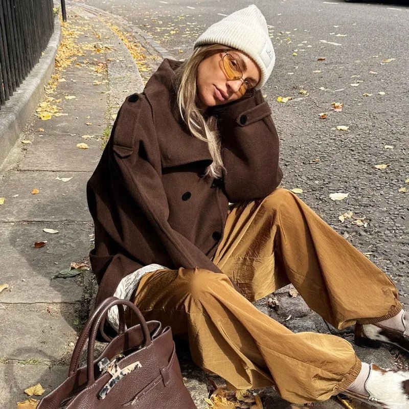 SOERA Debbie Stand Collar Short Trench Coat - Jackets - 1005010585967410-;jC1773321574175735554 Dark Brown S