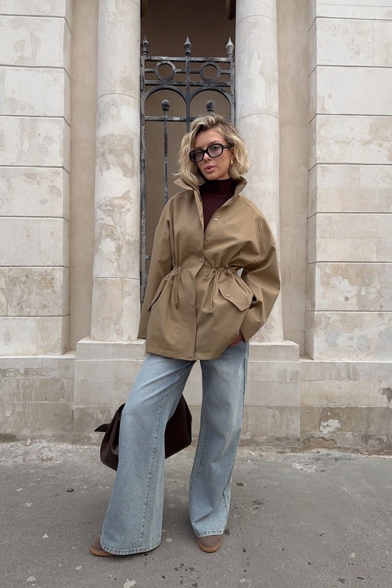 SOERA Eva Drawstring Trench Coat - Jackets - Nx1765714530913821624 Khaki M