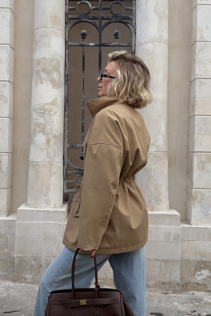 SOERA Eva Drawstring Trench Coat - Jackets - ry1765714530913903151 Khaki L