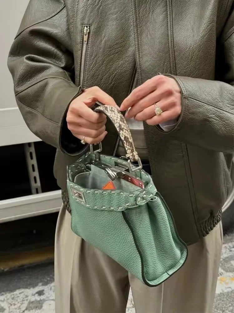 SOERA Gina Faux Leather Bomber Jacket - Jackets - kn1774532669739495476 Khaki S