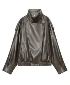 SOERA Joyce Asymmetrical Zip Faux Leather Jacket - Jackets - 1005011921437999-;mD1775031590525214900 Dark Green XS