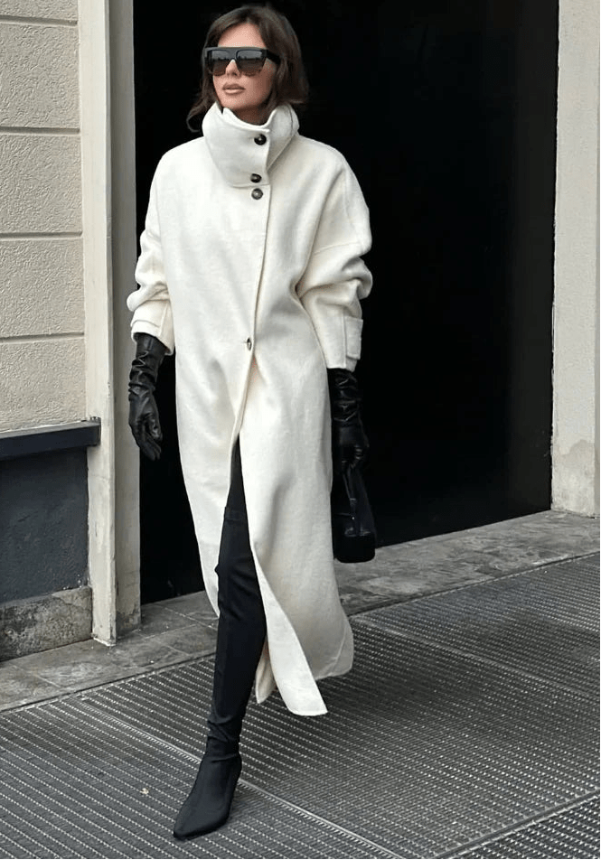 Juliana Stand Collar Long Coat