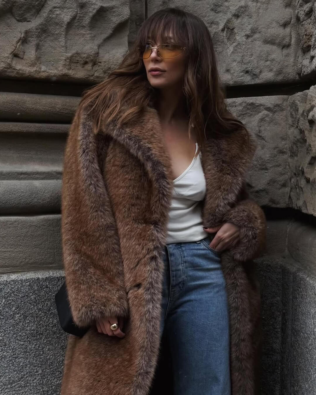 SOERA Paloma Faux Fur Long Coat - Jackets - 3256810289297476-;NK1766554850742732501 L Brown