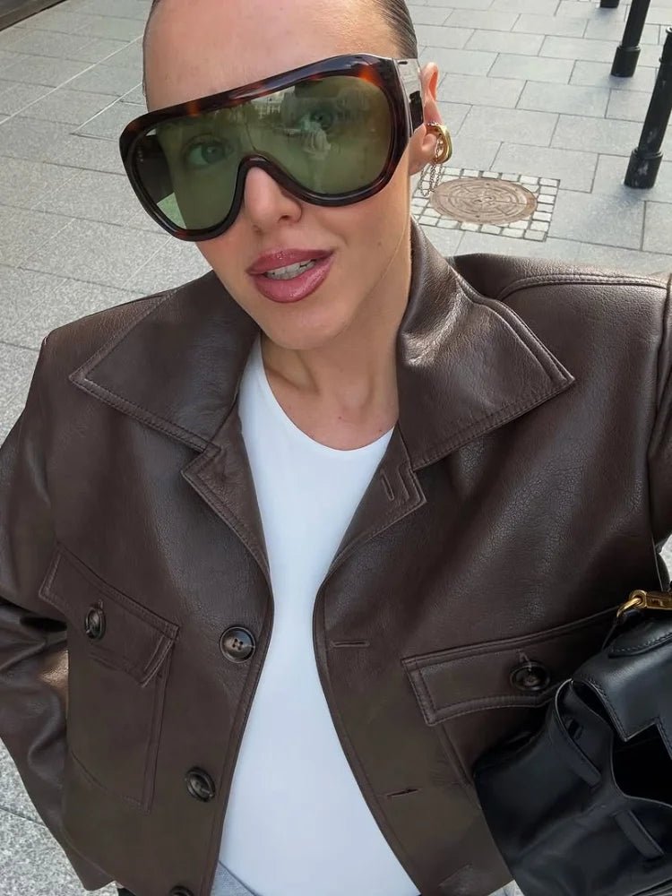 SOERA Rachelle Cropped Faux Leather Jacket - Jackets - 1005009685631106-;Wo1776154514201298584 M