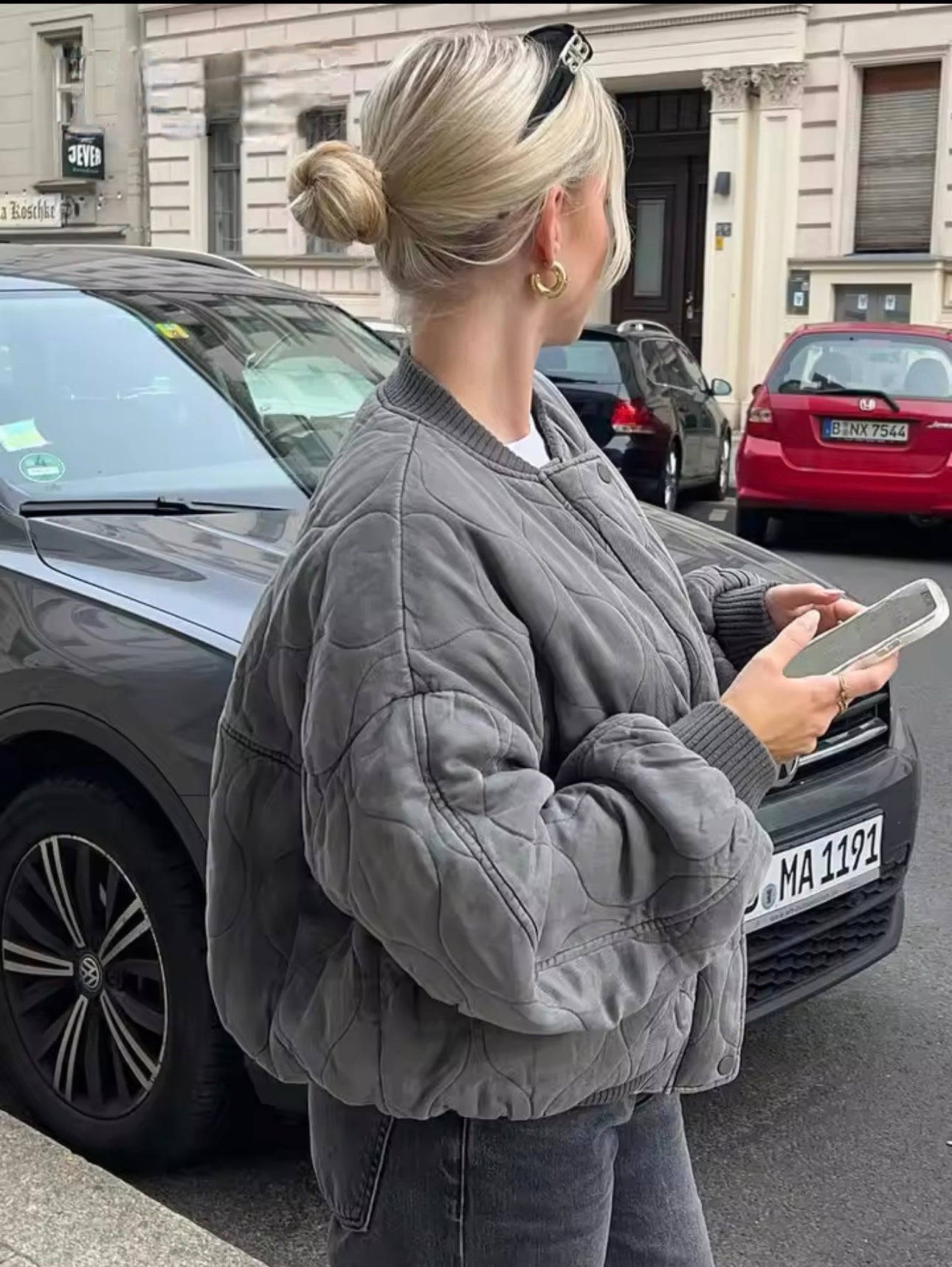 SOERA Sophie Padded Bomber Jacket - jackets - aS1758162480456097105 Gray S