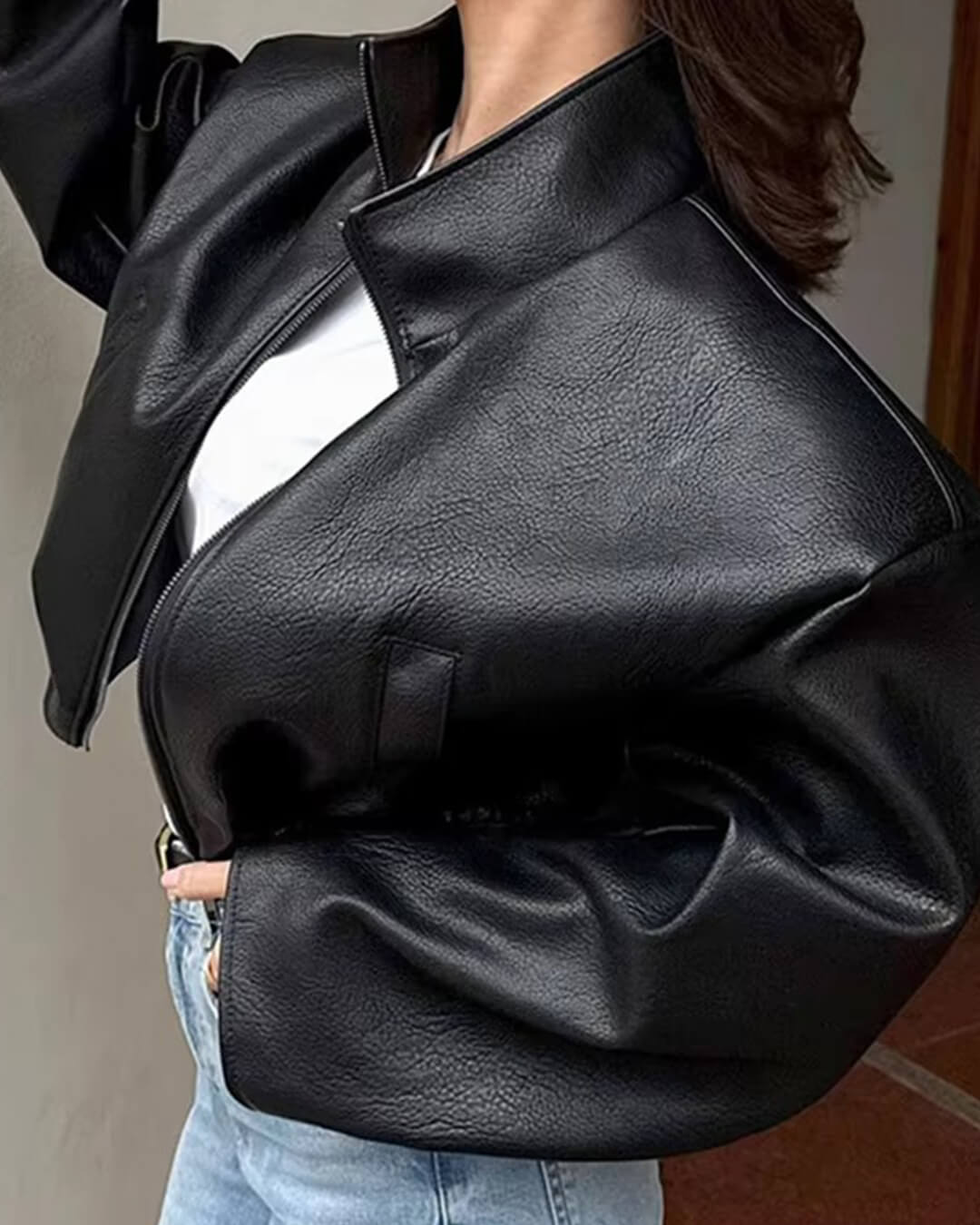 SOERA Sylvia Zip Up Leather Jacket - Jackets - Xl1761546453490066659 Black M