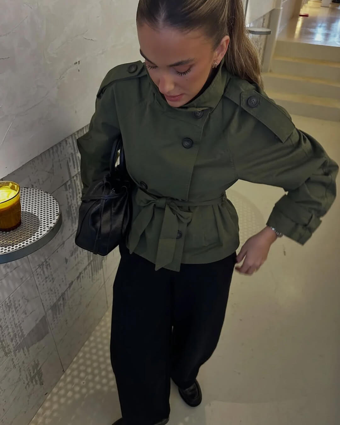 SOERA Thea Belted Short Trench Coat - Jackets - 1005011764467725-;Lb1773321573270770806 Beige S