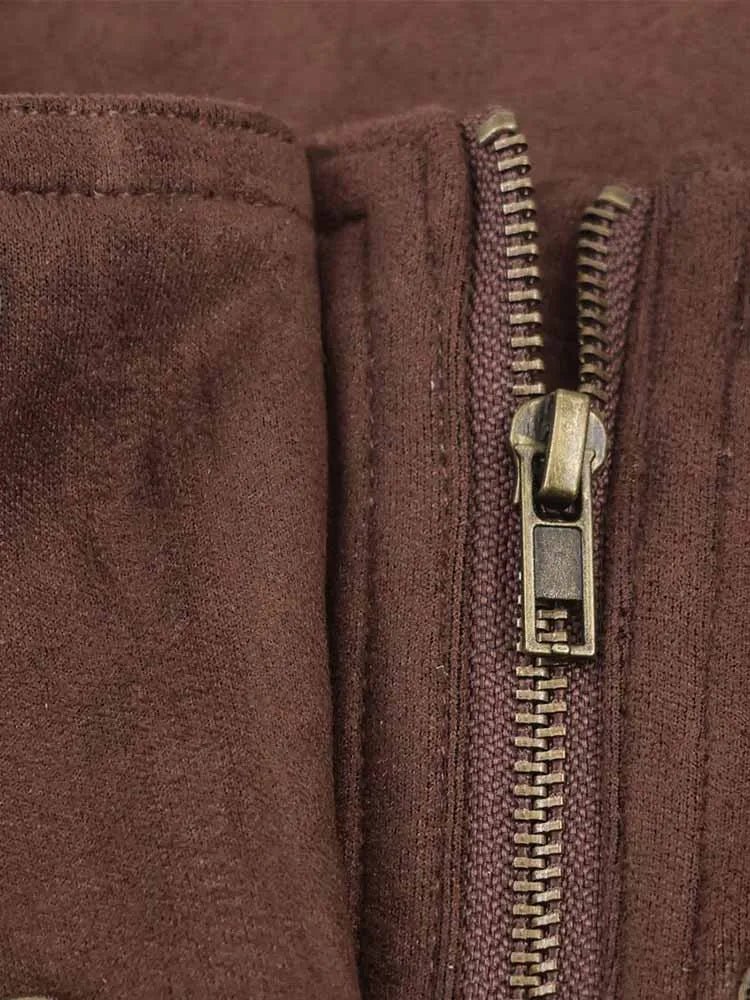 SOERA Viona Stand Collar Suede Jacket - Jackets - 1005009907084400-;Ci1764887227733127693 Brown XS