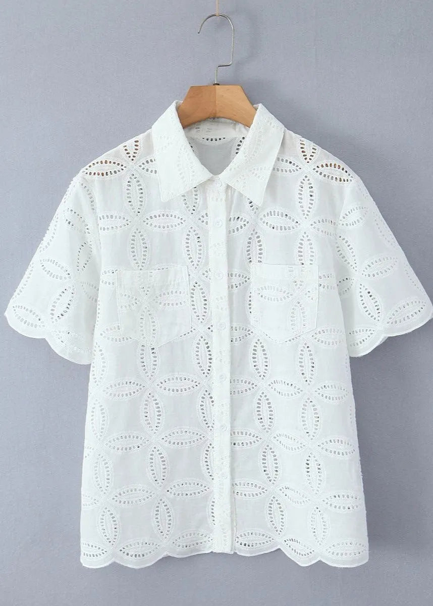 SOERA Beatrice Embroidered Cotton Shirt and Skirt Set - Matching Sets -  L