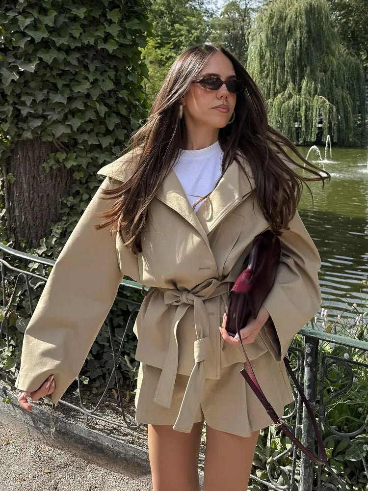 SOERA Debra Belted Jacket & Shorts Set - Matching Sets - 1005009892467660-;TB1772135167935647319 Suit XS