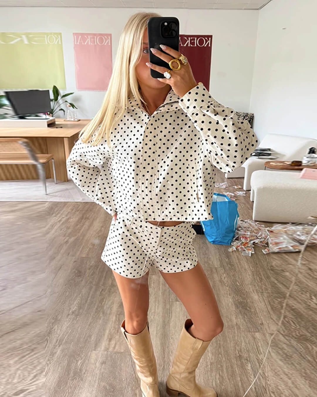 SOERA Gloria Polka Dot Co - Ord Set - Matching Sets - rL1770927322297000412 Jacket M