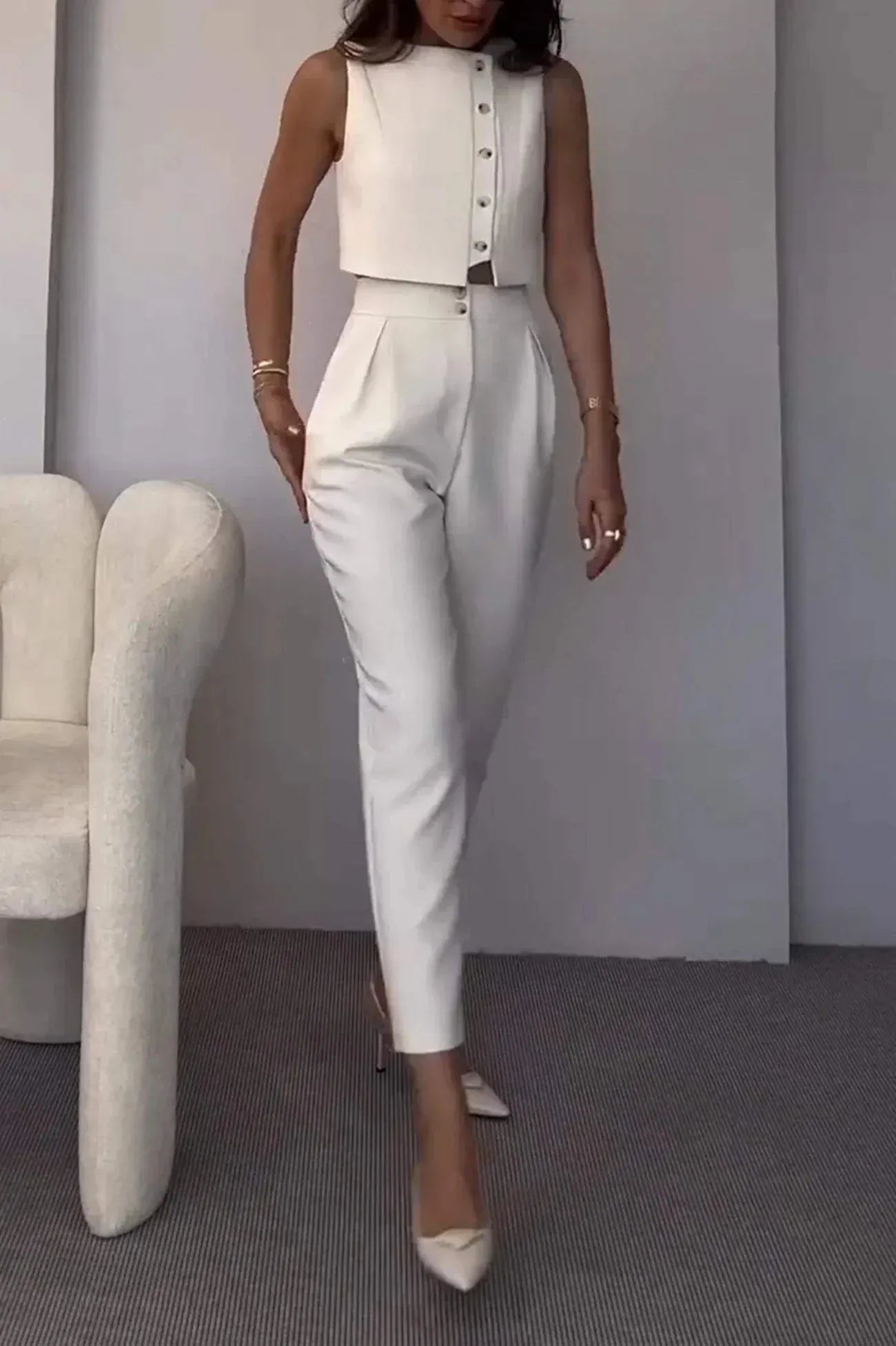 SOERA Helena Two-Piece Set - Matching Sets -  White S